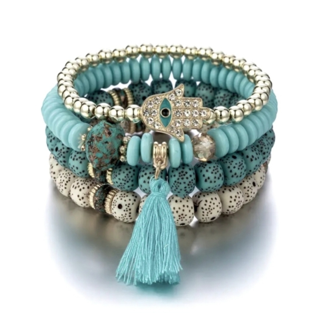 🌺Multi Layer Beaded Boho Style Bracelet Set Beaded Jewelry